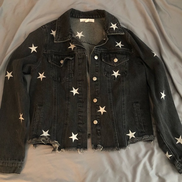 denim jacket stars black